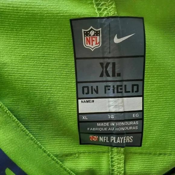 Nike Russell Wilson Neon Green Seattle Seahawks Alternate Vapor Elite Play XL - Picture 7 of 7